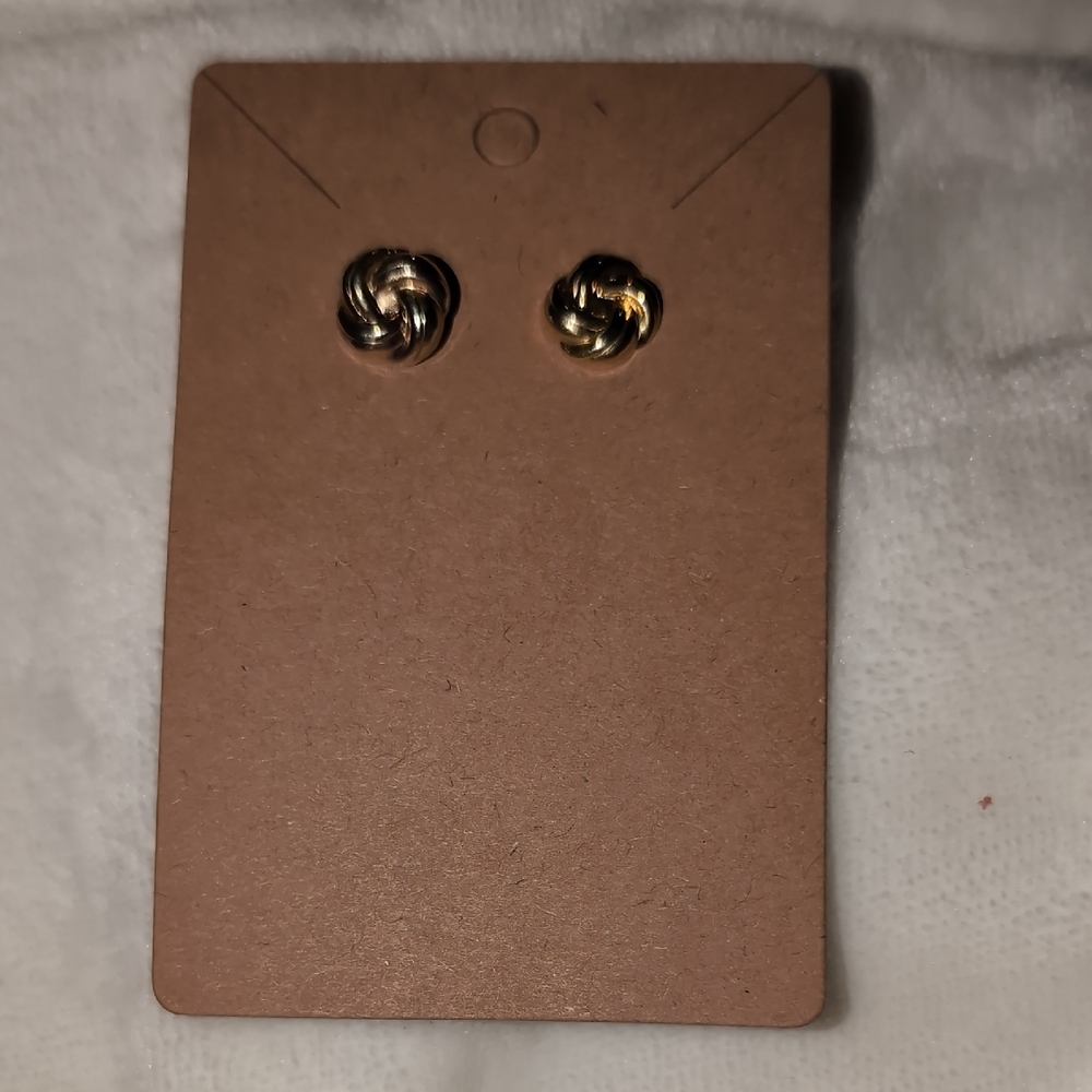 Gold Knot Stud Earrings